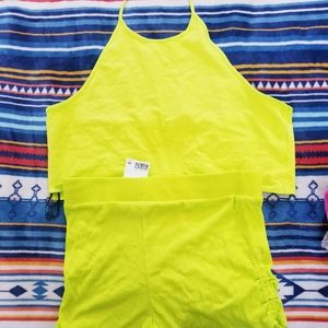 2 piece shorts and backless halter top